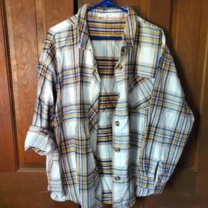 FW0929 Plaid Shacket heavy weight flannel boyfriend fit